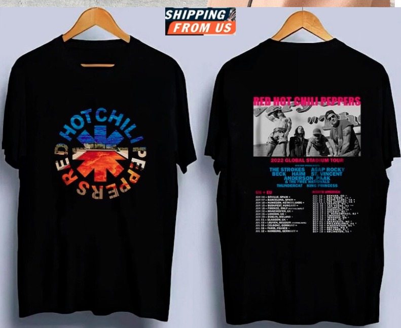 Hot Peppers Red Chili Tour 2023 T-Shirt World Size Love Concert New America