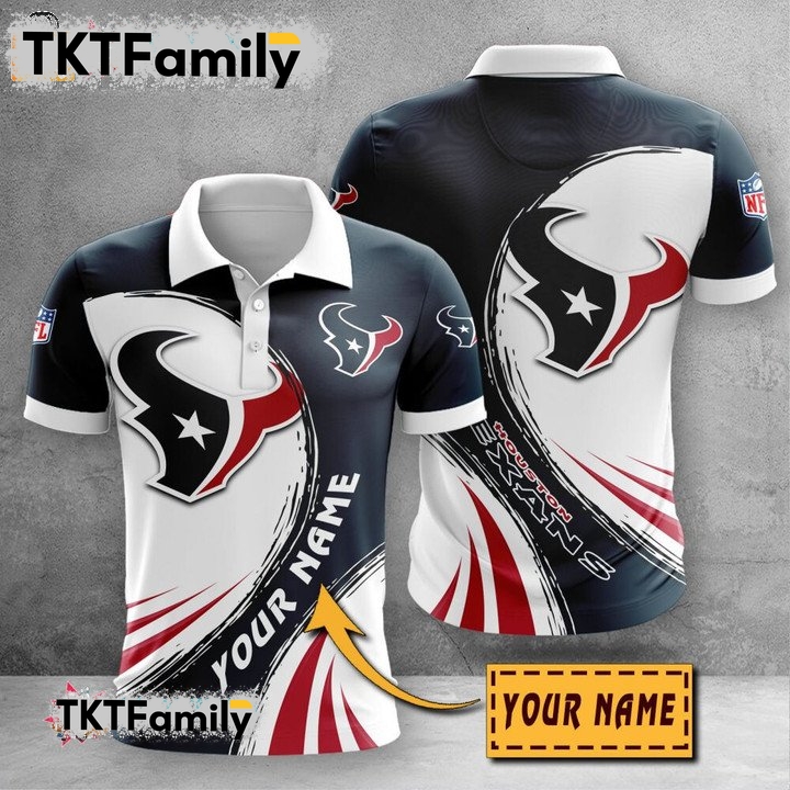 Houston Texans Custom Name 3D Polo Shirt TKT Familys