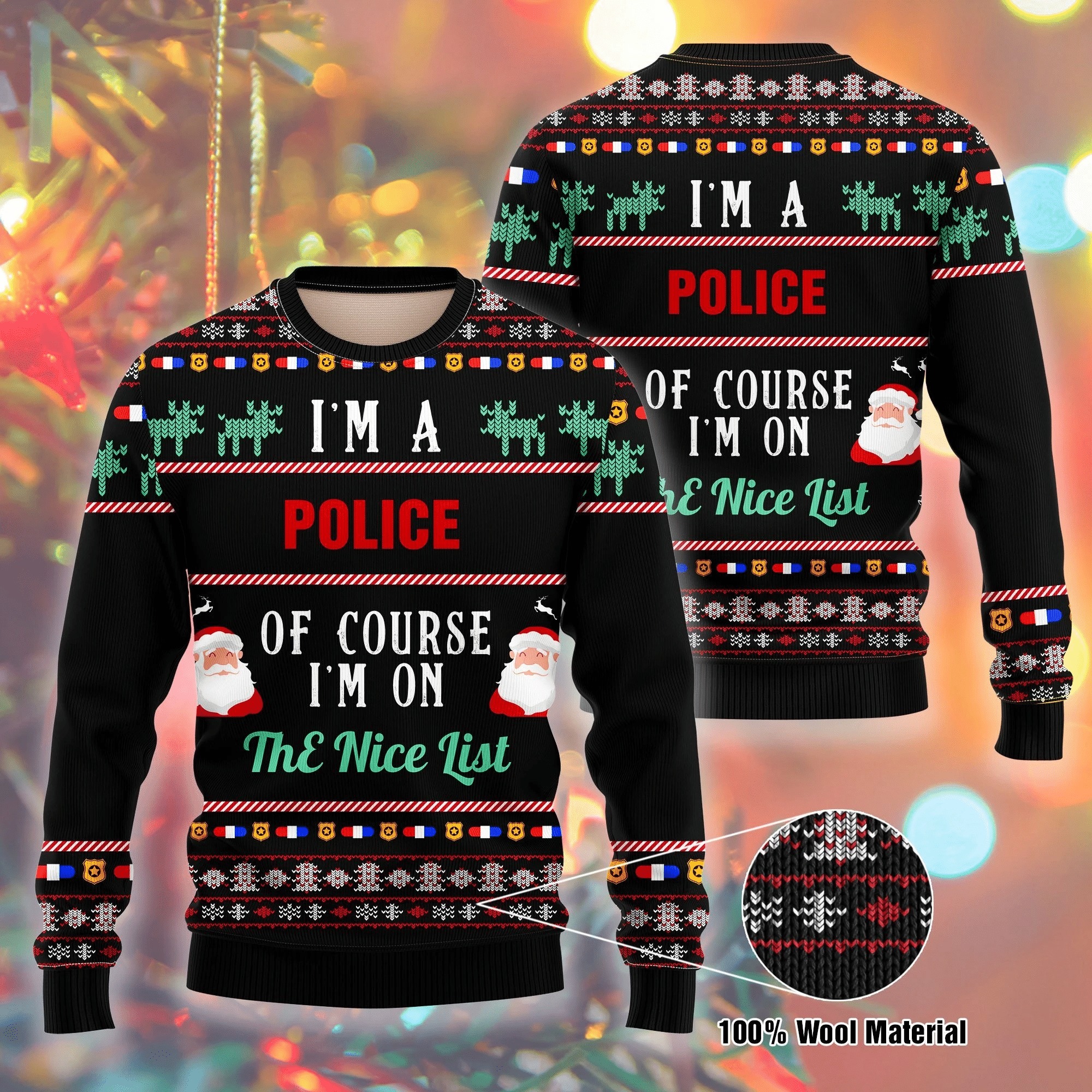 I Am A Police Ugly Christmas Sweater