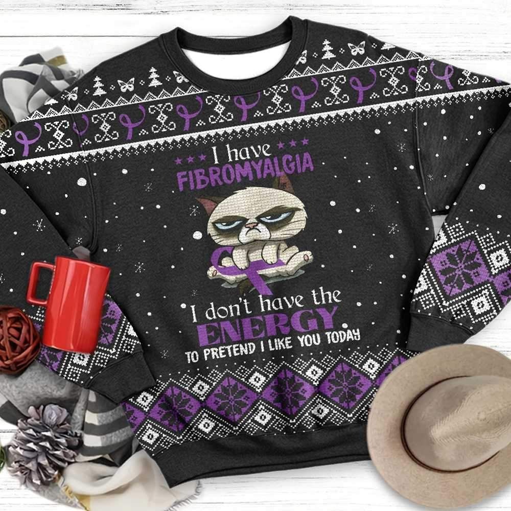 I Donât Have The Energy Fibromyalgia Awareness Ugly Christmas Sweater