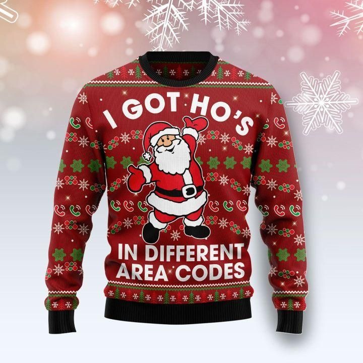 I Got Hoâs In Different Area Codes Ugly Christmas Sweater