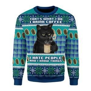 I Hate People Cat Ugly Christmas Sweater