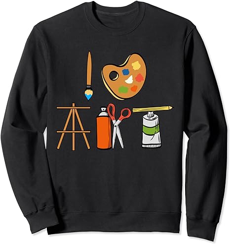 I Love Art Fun Art Craft Sweatshirt