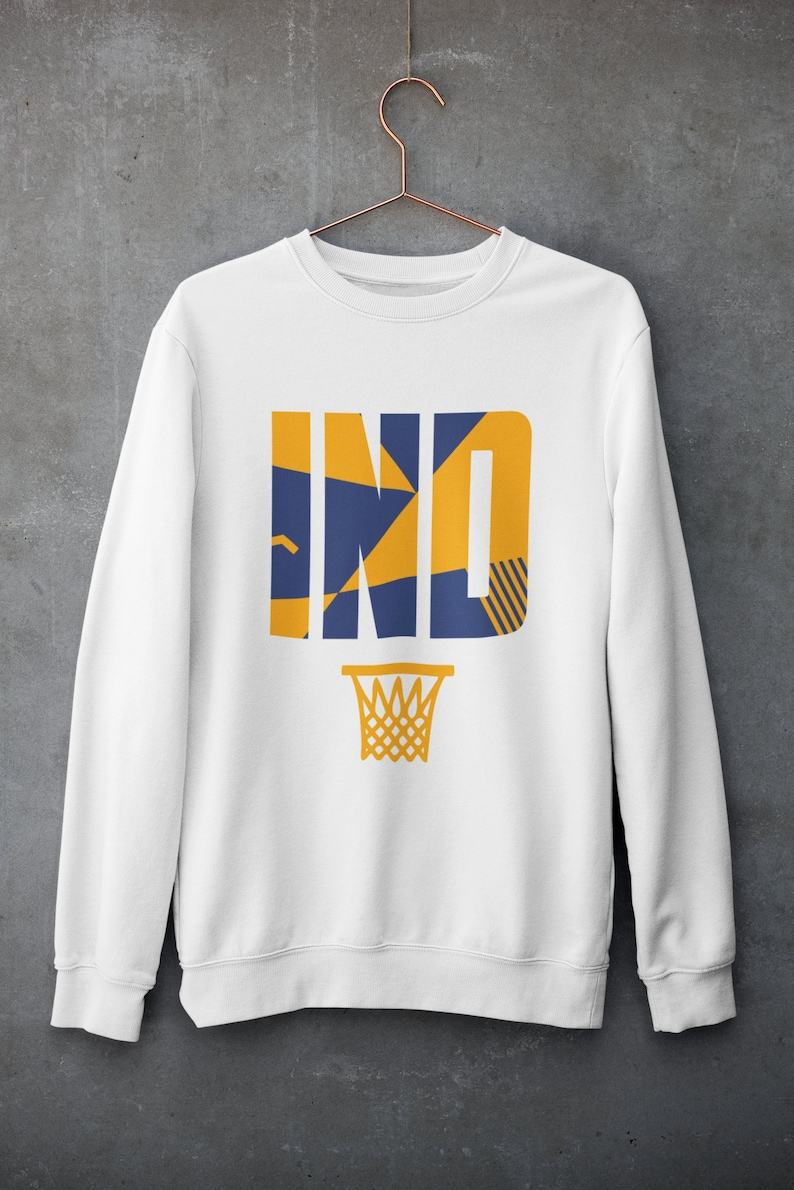 Indiana Basketball Retro Sports Letters White Crewneck Sweatshirt