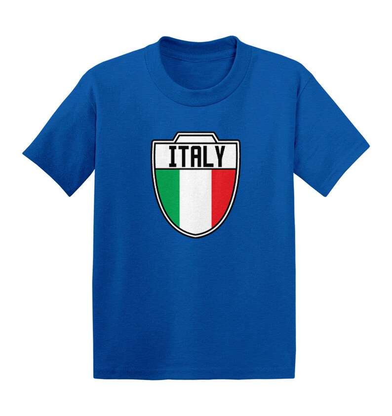 Italy Soccer Crest Kid's T-Shirt - Country Pride Proud Heritage Nationality Compete World Competition Represent Futbol Sports