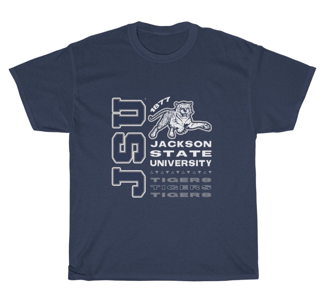 JACKSON STATE TOUR UNISEX HEAVY COTTON TEE NAVY COLOR