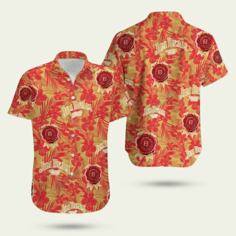 JIM BEAM TROPICAL FLOWER HAWAIIAN SHIRT