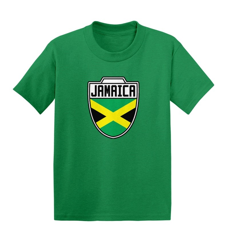 Jamaica Soccer Crest Kid's T-Shirt - Country Pride Proud Heritage Nationality Compete World Competition Represent Futbol Sports