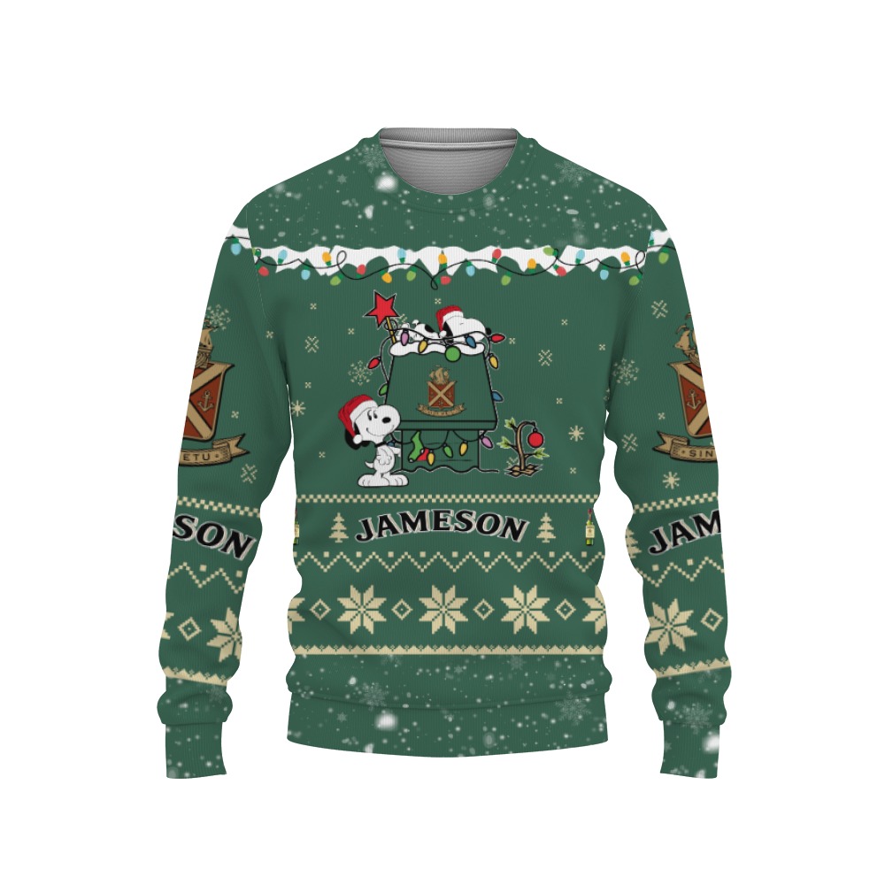 Jameson Whiskey American Whiskey Beers Merry Christmas, Snoopy House Cute Fan Gift-3D Sweatshirt