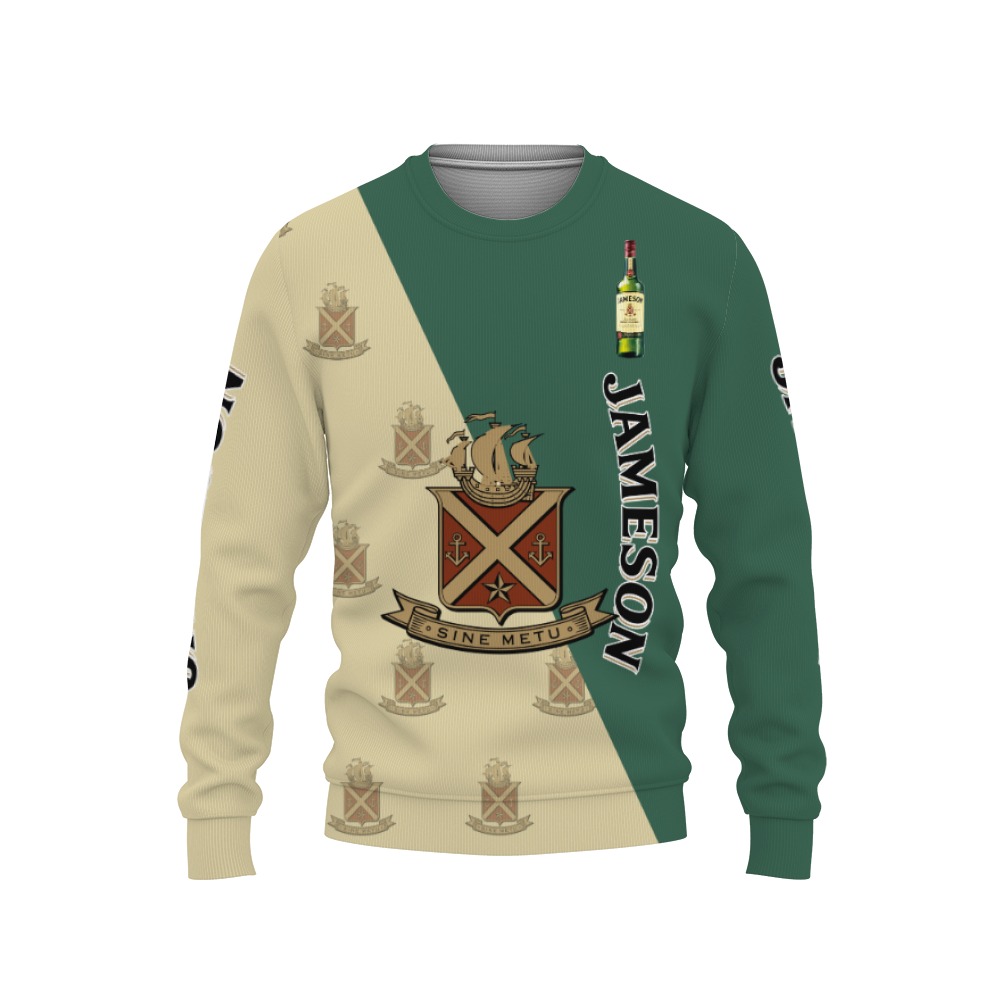 Jameson Whiskey Beers And Whiskey Pattern Logo-3D Sweatshirt