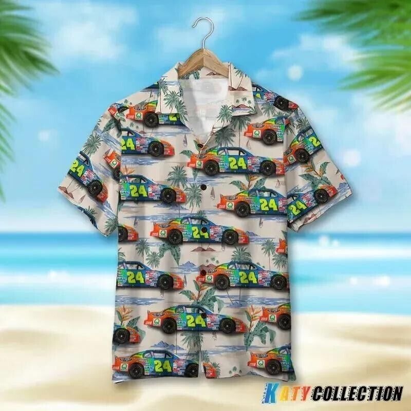 Jeff Gordon DuPont Number 24 Racecar Hawaiian Shirt, Gift For Men, S-5XL