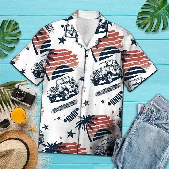 Jep Car On The Beach Hawaiian Shirt, Limited Edition Gift for men, S-5XL US Size (2)