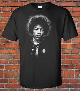 Jimi Hendrix Black and White Photo Graphic T-Shirt Rock Classic EXCLUSIVE