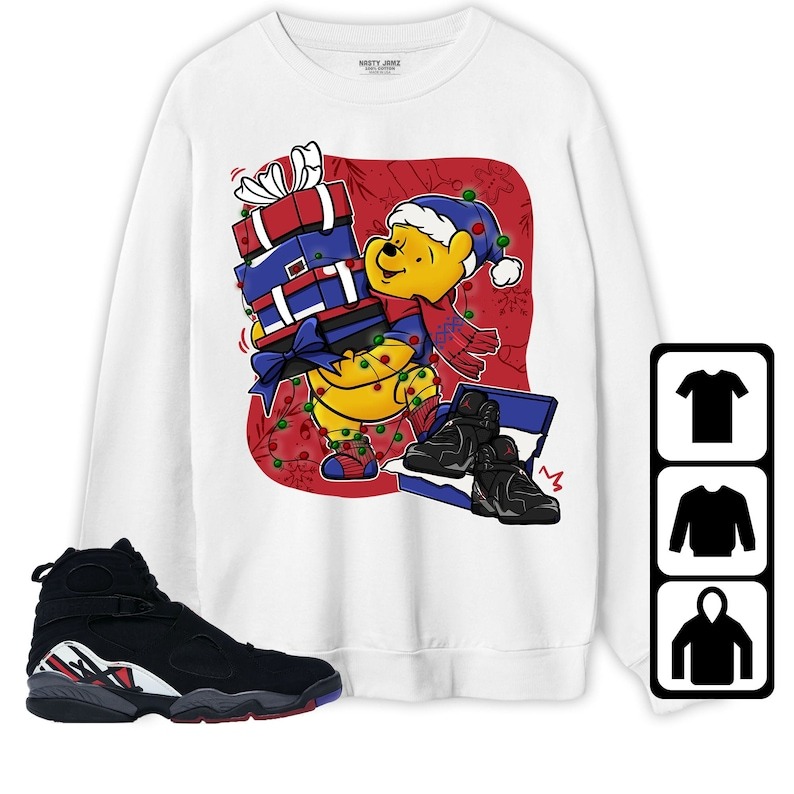 Jordan 8 Playoffs  To Match Sneaker Unisex Sweatshirt-White