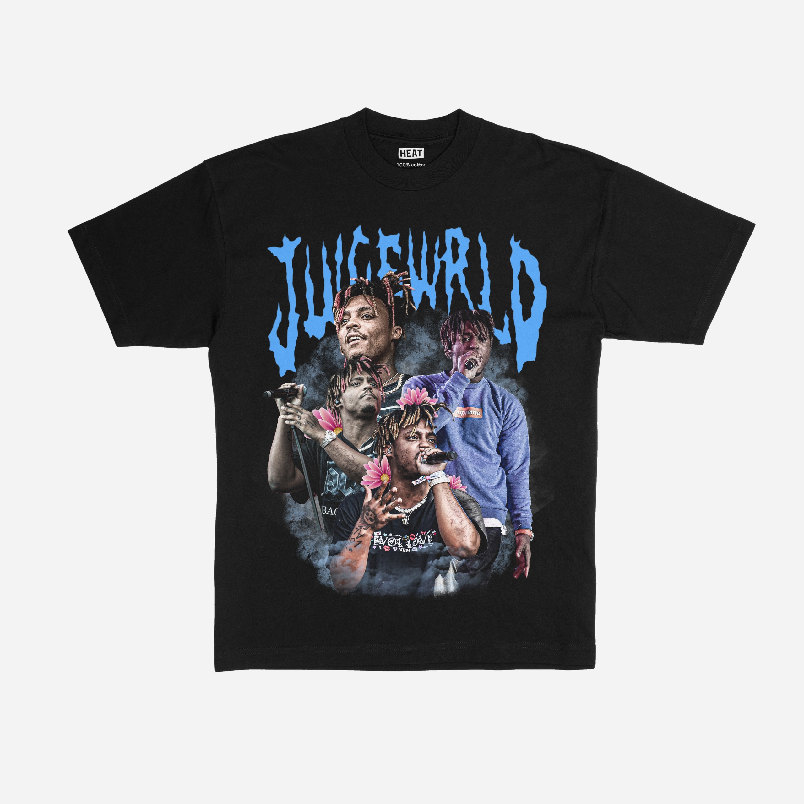 Juice Wrld Blue Flowers Graphic T-Shirt