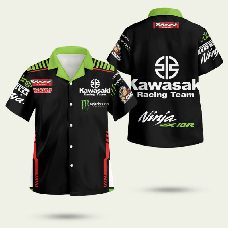 KAWASAKI NINJA ZX 10R RACING TEAM HAWAIIAN SHIRT