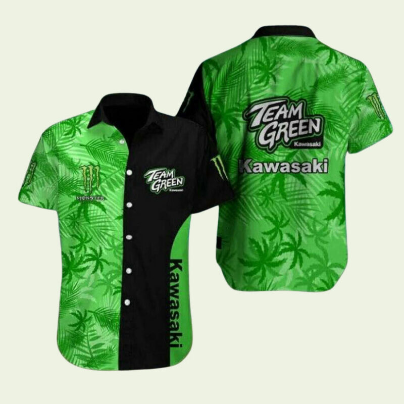 KAWASAKI RACING TEAM GREEN HAWAIIAN SHIRT