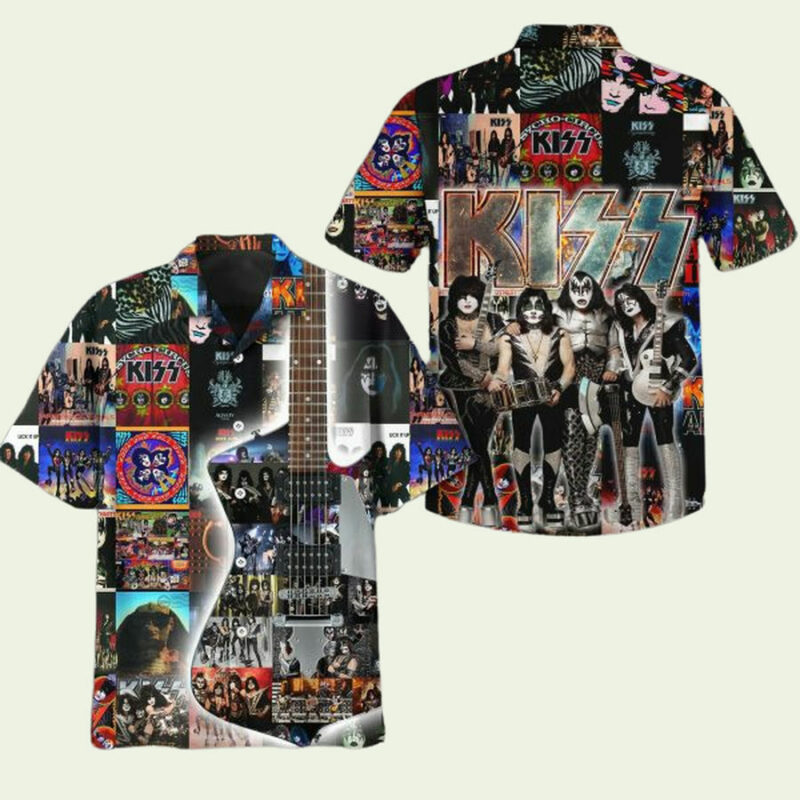 KISS BAND ALL THE ALBUMS HAWAIIAN SHIRT