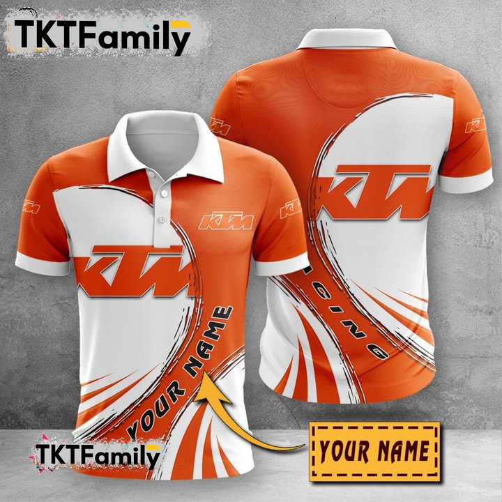 KTM Custom Name 3D Polo Shirt TKT Familys