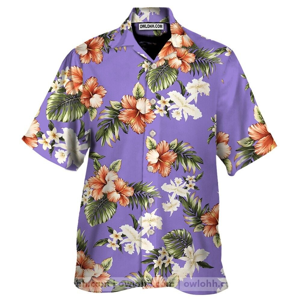 Kahala Hibiscus Purple Hawaiian Shirt Gift For Men, S-5XL US Size