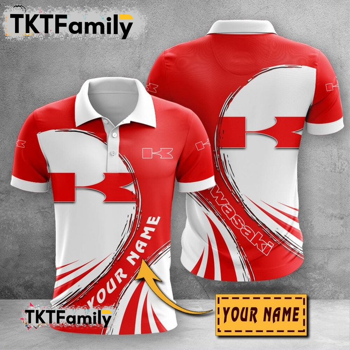 Kawasaki Custom Name 3D Polo Shirt TKT Familys