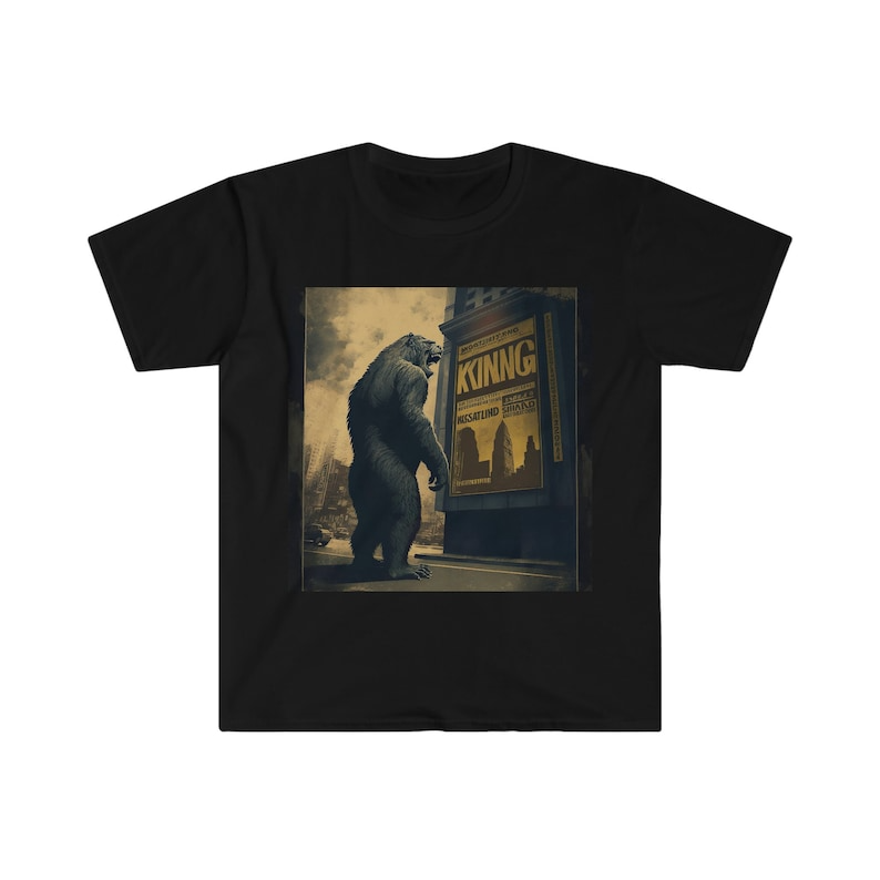 King Kong T-Shirt, Streetware Apparel, Retro Design, Sepia, Monster Clothing, Unisex Tshirt