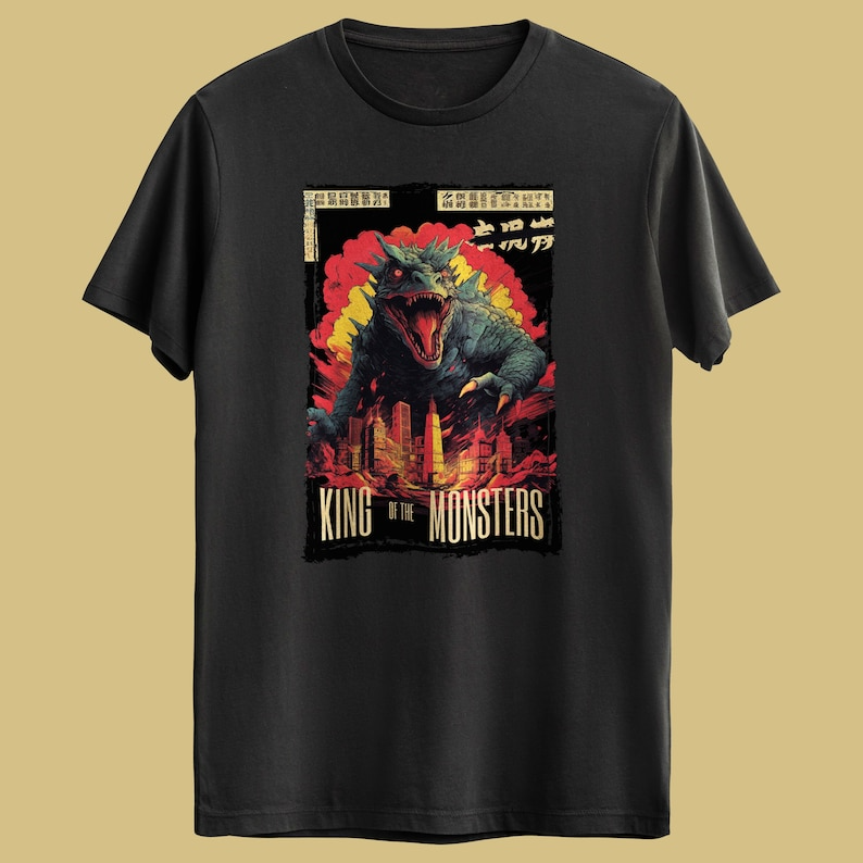 King of the Monsters Shirt Gift For Manga Lovers. Japanese Monster Movie Poster Unisex T-shirt. Vintage Japanese Movie Poster Shirt