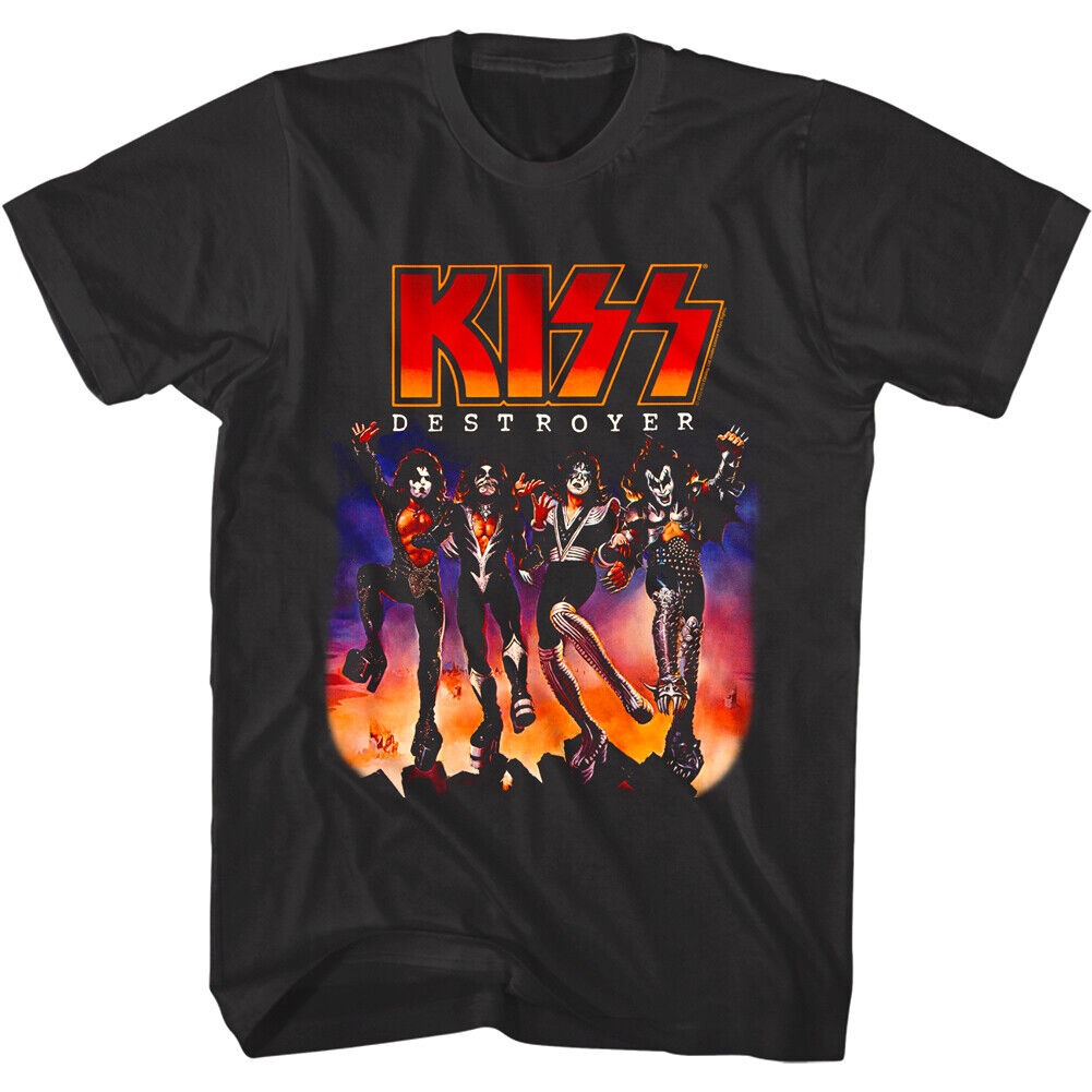 Kiss Destroyer Album Cover Mens T Shirt NYC Rock Band Concert Tour Vintage Merch black