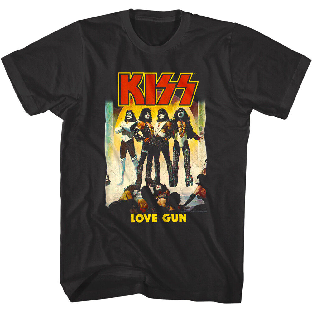 Kiss Love Gun Album Cover Men's T Shirt NYC Rock Band Concert Tour Merch Vintage