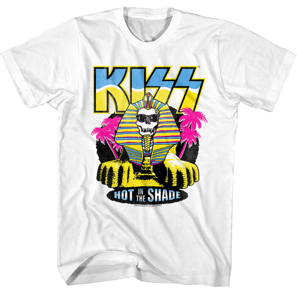 Kiss Neon Hot in The Shade Men's T Shirt Sphinx Sunglasses Studio Album Cover