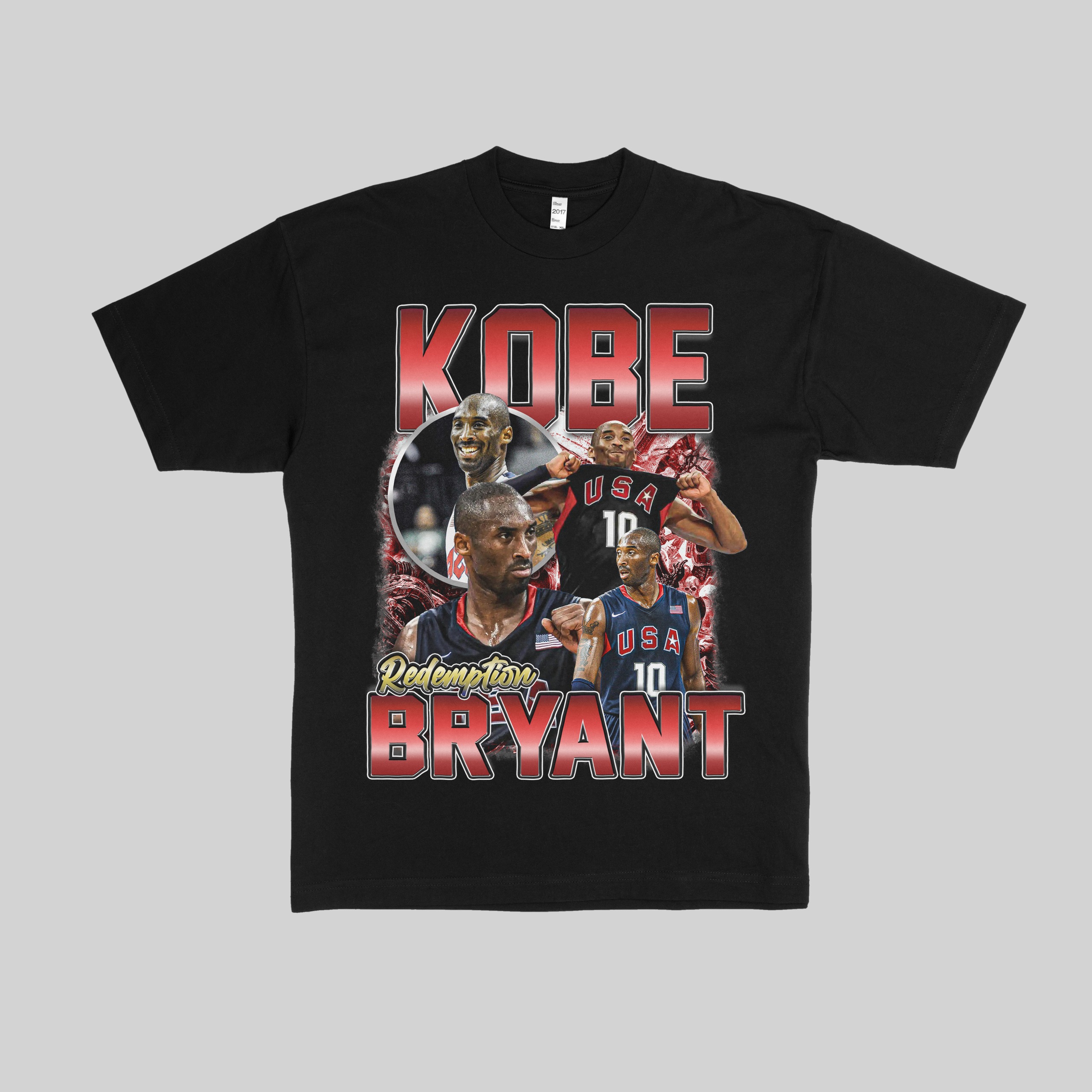 Kobe Bryant USA Redemption Vintage Graphic T-Shirt - HeatStreet Classics- Black