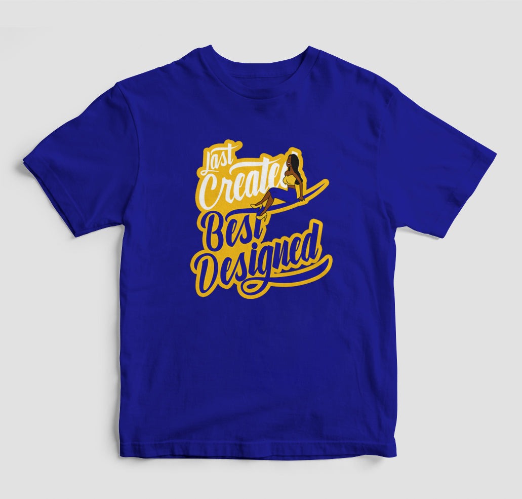 LAST CREATED BEST DESIGNED T-SHIRT BLUE COLOR