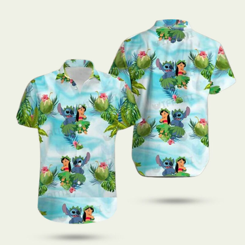 LILO AND STITCH FUNNY COUPLE HAWAIIAN SHIRT