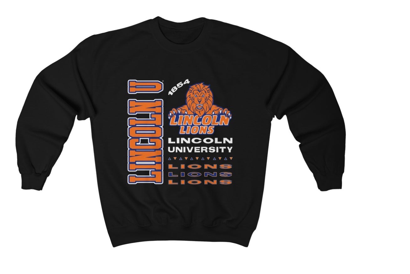 LINCOLN PA UNISEX HEAVY BLEND CREWNECK SWEATSHIRT BLACK COLOR