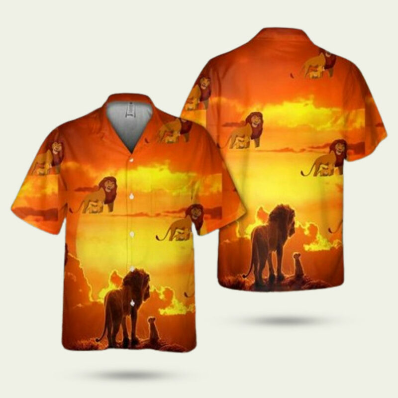 LION KING YELLOW PATTERN SUMMER HAWAIIAN SHIRT