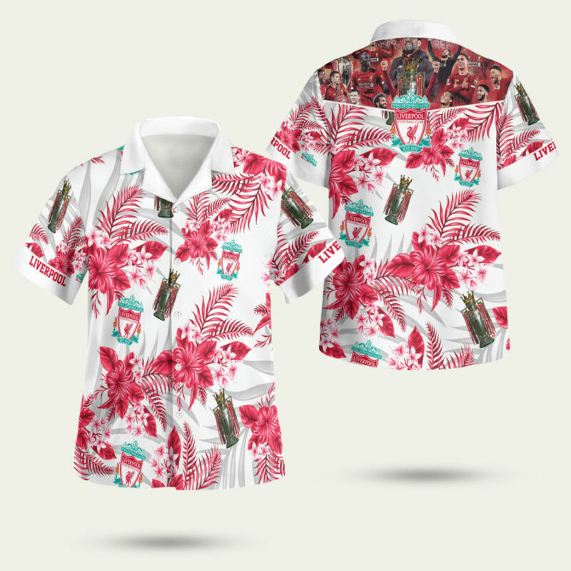 LIVERPOOL FC PREMIER LEAGUE FOOTBALL BEACH WEAR HAWAIIAN SHIRT