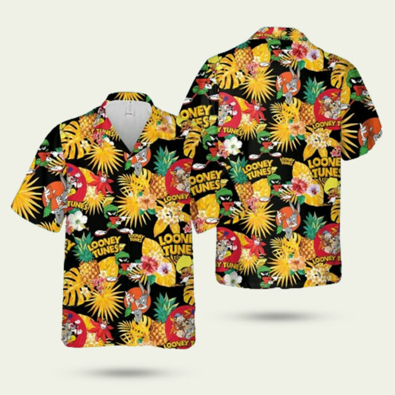 LOONEY TUNES BUGS BUNNY TROPICAL PATTERN HAWAIIAN SHIRT