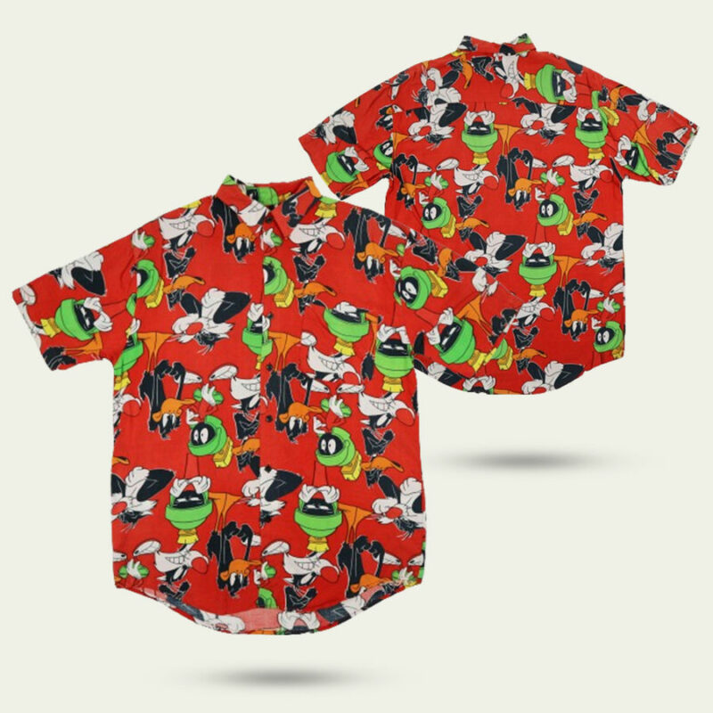 LOONEY TUNES RED PATTERN HAWAIIAN SHIRT