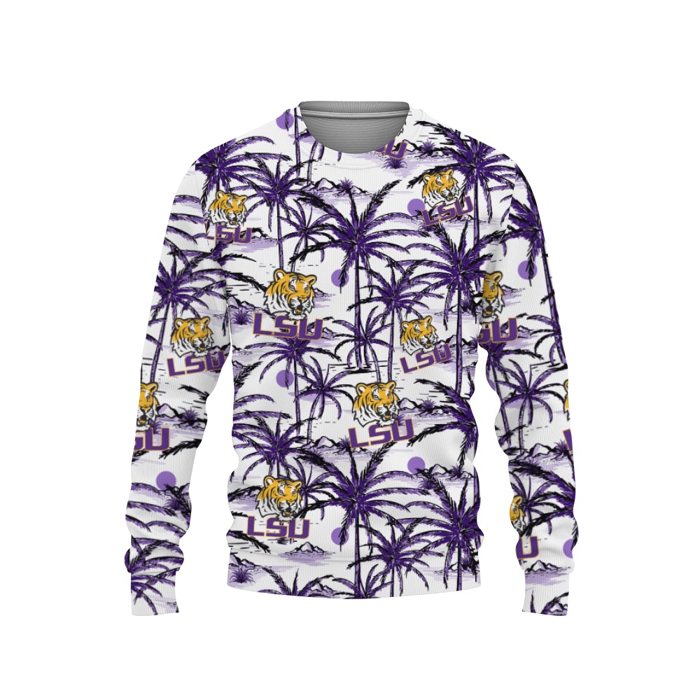 LSU Football Champions Sports Hawaiian Coconut Patterns Shirt 2023-3D Sweatshirt