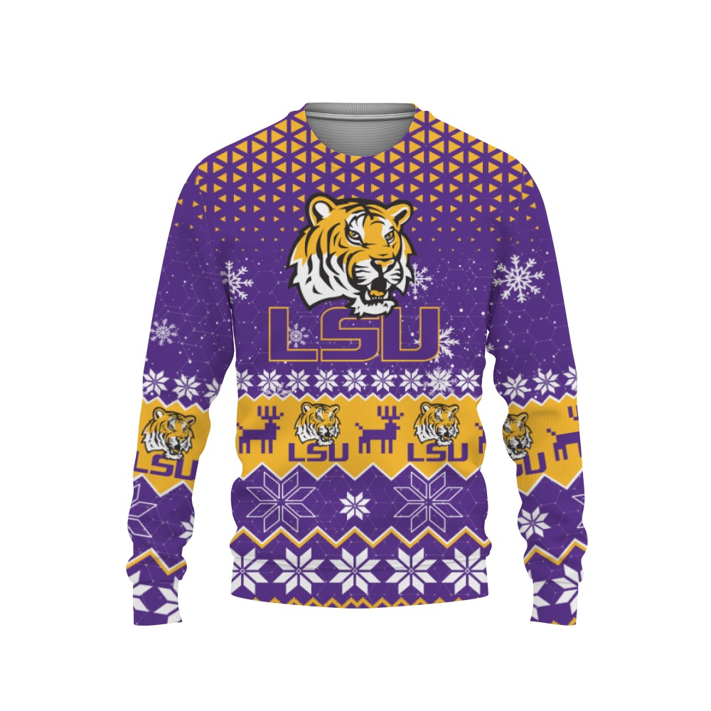 LSU Tigers Sports Football American Ugly Christmas Sweater New Trends For Fans Club Gifts Unisex, Hoodie, Sweatshirt-3D Sweatshirt