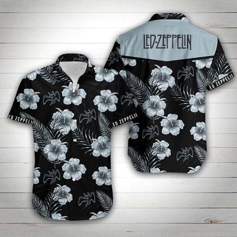 Led Zeppelin Band Floral Hawaiian Shirt Aloha Beach Summer 3D Print T-shirt