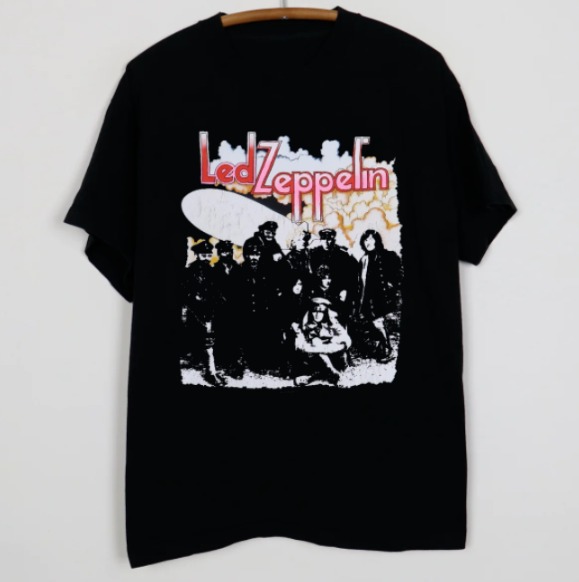 Led Zeppelin Band Music Retro 1986 T-Shirt Black Gift For Fans