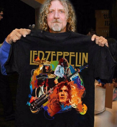 Led Zeppelin T-Shirt Funny Birthday Black Cotton Gift Tee Men Women