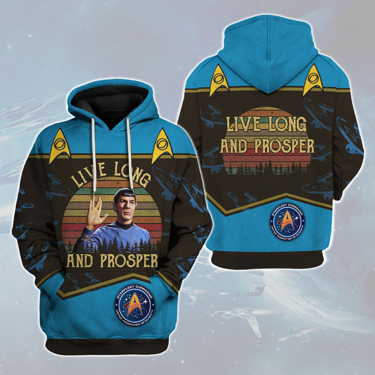 Live Long And Prosper Sunset Retro Vintage track suit 