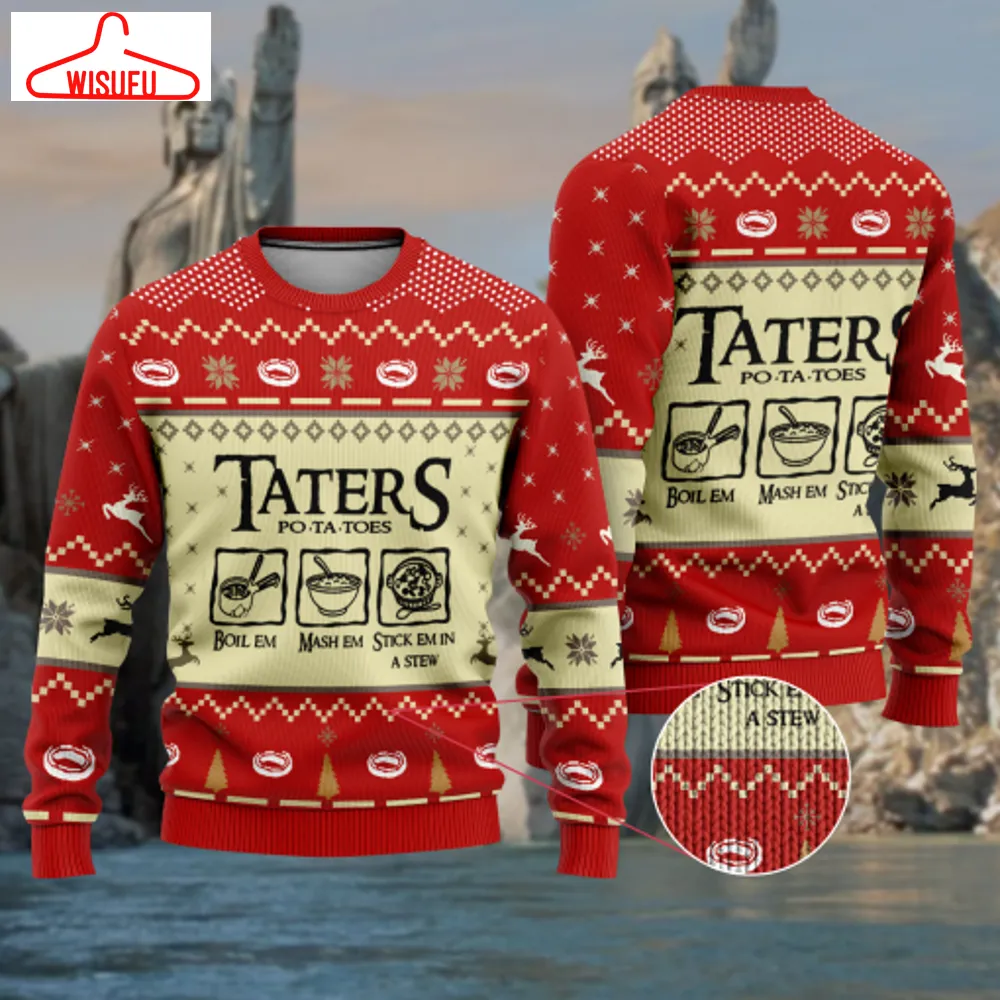 Lost Of The Ring Taters Red Ugly Christmas Sweater