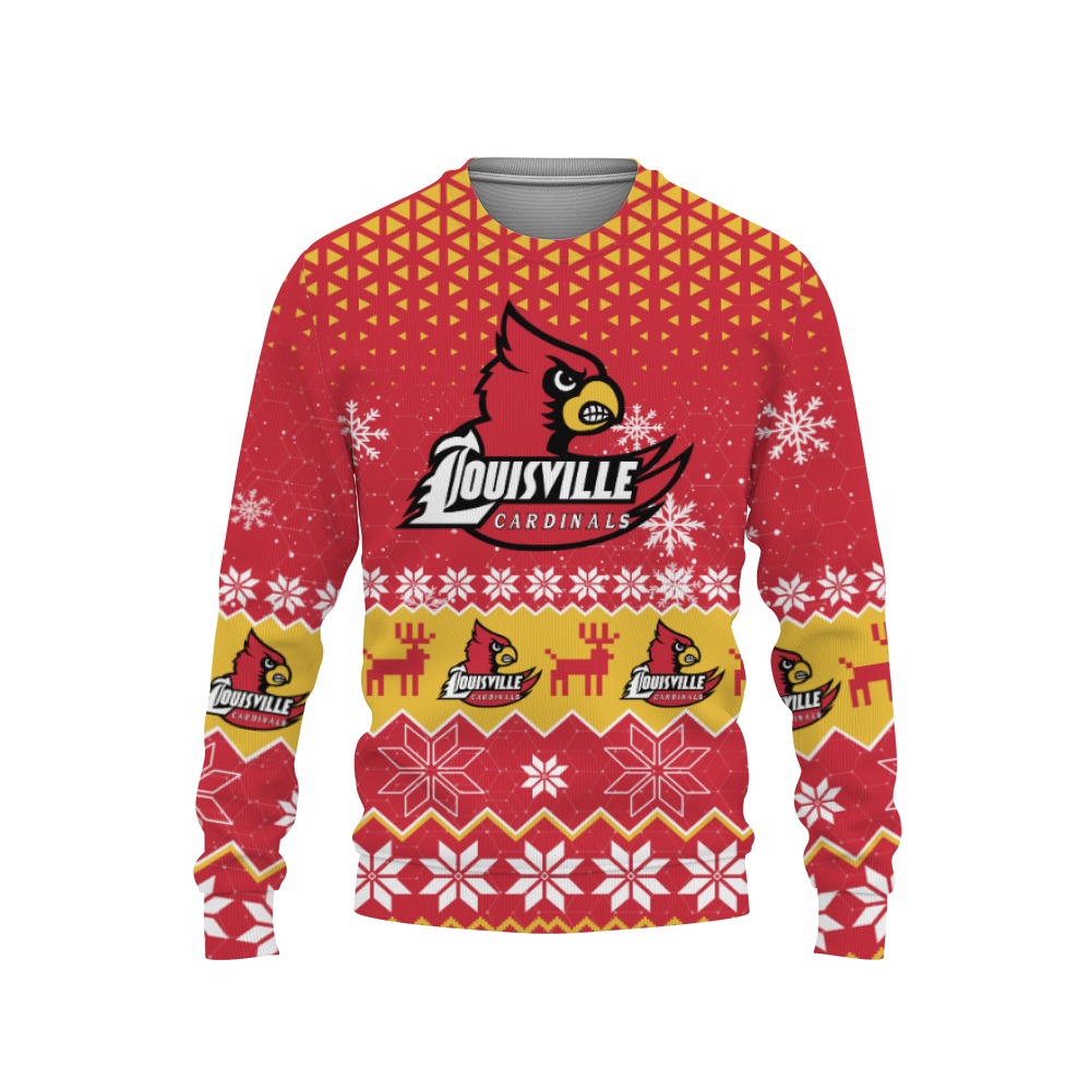 Louisville Cardinals Sports Football American Ugly Christmas Sweater New Trends For Fans Club Gifts Unisex, Hoodie, Sweatshirt-3D Sweatshirt