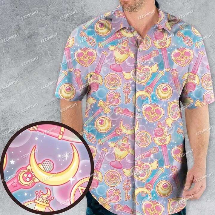 MAGICAL GIRLS SAILOR MOON HAWAIIAN SHIRT, S-5XL US Size, Gift For Men