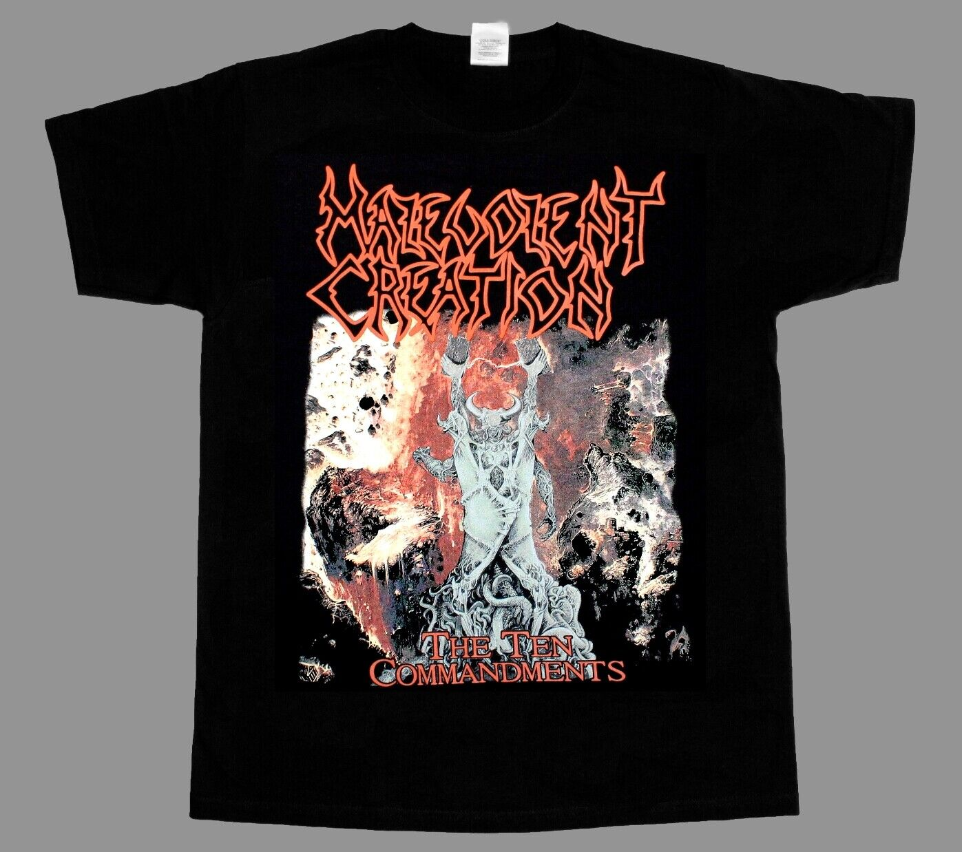 MALEVOLENT CREATION THE TEN COMMANDMENTS 91 DEATH SUFFOCATION NEW BLACK T-SHIRT Black