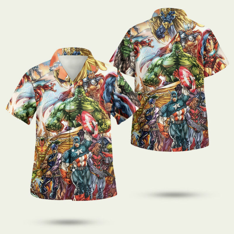 MARVEL AND DC HERO ASSEMBLE HAWAIIAN SHIRT