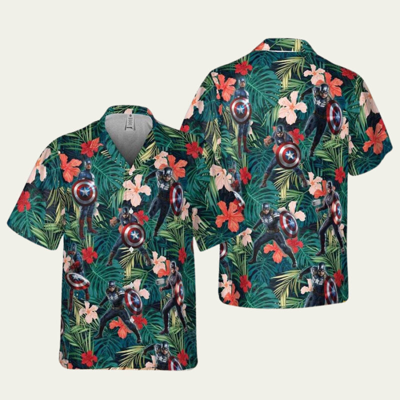 MARVEL CAPTAIN AMERICA HAWAIIAN SHIRT